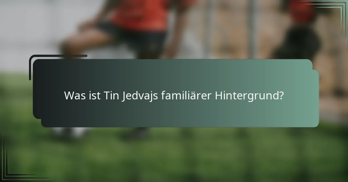 Was ist Tin Jedvajs familiärer Hintergrund?