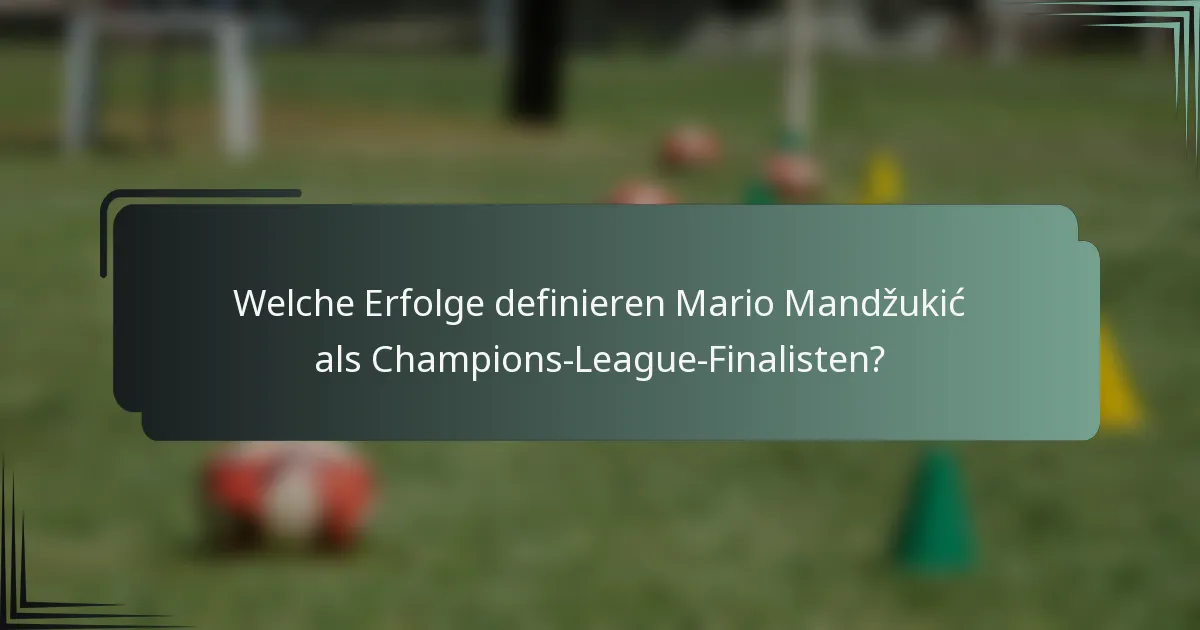 Welche Erfolge definieren Mario Mandžukić als Champions-League-Finalisten?